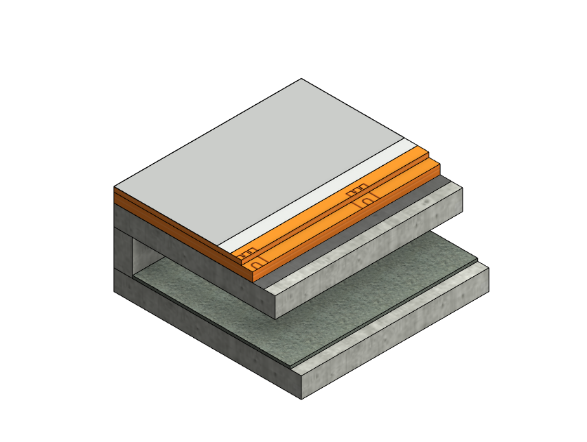 Покрытие по ж.б. основанию с теплоизол. над тех этажом